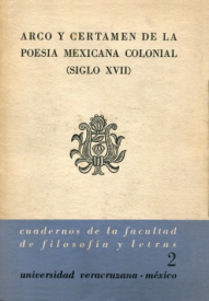 Cubierta para Arco y certamen de la poesía mexicana colonial (siglo XVII)